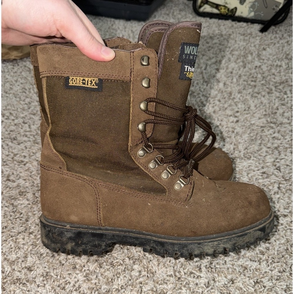 Wolverine Snow Boots Mens 9.5 W Brown Suede Gore-Tex Thinsulate Waterproof